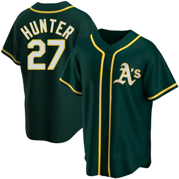 Replica Catfish Hunter Youth Oakland Athletics Green Alternate Jersey