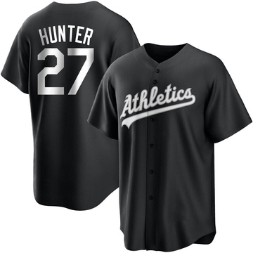 Replica Catfish Hunter Youth Oakland Athletics White Black/ Jersey