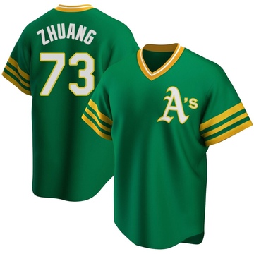 Replica Chen Zhuang Men's Oakland Athletics Kelly Green R Road Cooperstown Collection Jersey