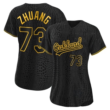 Replica Chen Zhuang Women's Oakland Athletics Black Snake Skin City Jersey
