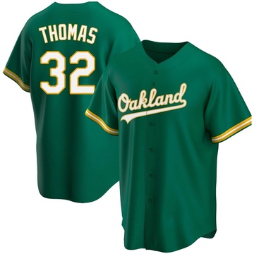 Replica Colby Thomas Men's Oakland Athletics Kelly Green Alternate Jersey