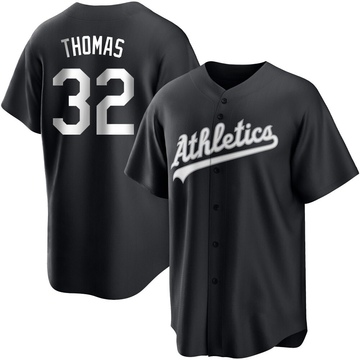 Replica Colby Thomas Men's Oakland Athletics White Black/ Jersey