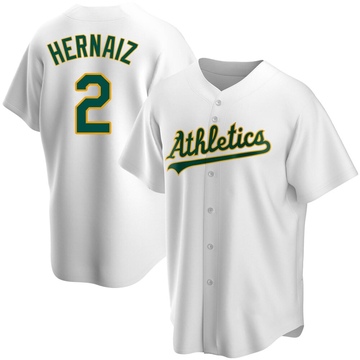Replica Darell Hernaiz Men's Oakland Athletics White Home Jersey