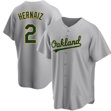 Replica Darell Hernaiz Youth Oakland Athletics Gray Road Jersey