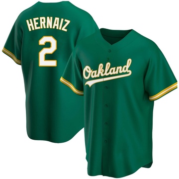 Replica Darell Hernaiz Youth Oakland Athletics Kelly Green Alternate Jersey