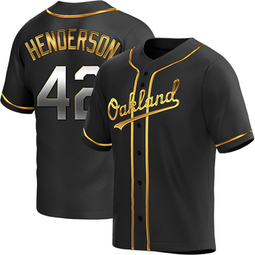 Replica Dave Henderson Youth Oakland Athletics Black Golden Alternate Jersey
