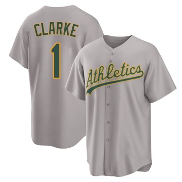 Replica Denzel Clarke Youth Oakland Athletics Gray Away 2.0 Jersey