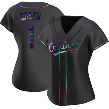 Replica Dick Green Women's Oakland Athletics Black Holographic Alternate Jersey