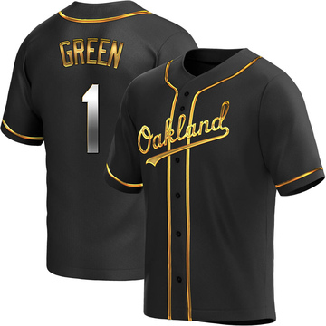 Replica Dick Green Youth Oakland Athletics Black Golden Alternate Jersey