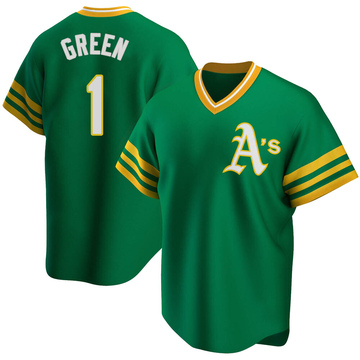 Replica Dick Green Youth Oakland Athletics Kelly Green R Road Cooperstown Collection Jersey