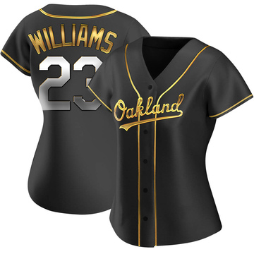 Replica Dick Williams Women's Oakland Athletics Black Golden Alternate Jersey