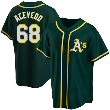Replica Domingo Acevedo Men's Oakland Athletics Green Alternate Jersey