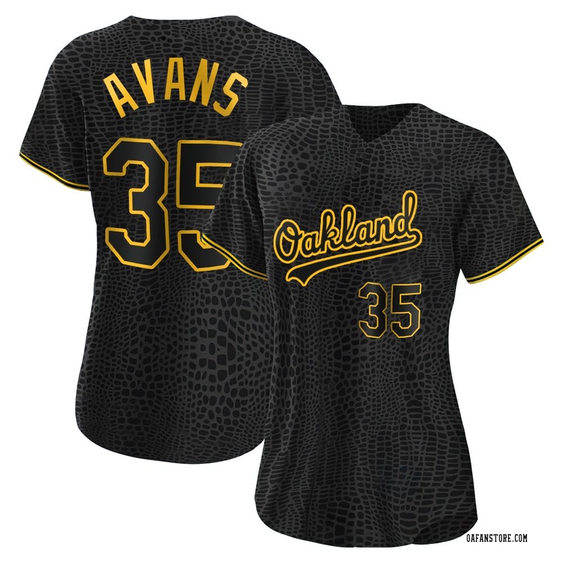 Replica Drew Avans Women's Oakland Athletics Black Snake Skin City Jersey