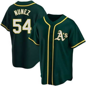 Replica Eduarniel Nunez Men's Oakland Athletics Green Alternate Jersey