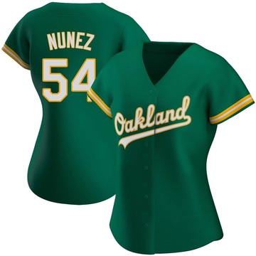 Replica Eduarniel Nunez Women's Oakland Athletics Kelly Green Alternate Jersey