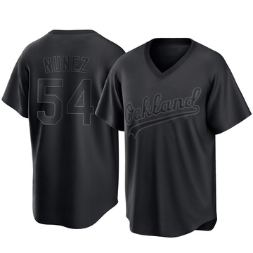 Replica Eduarniel Nunez Youth Oakland Athletics Black Pitch Fashion Jersey