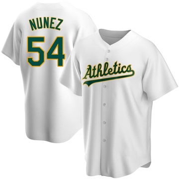 Replica Eduarniel Nunez Youth Oakland Athletics White Home Jersey