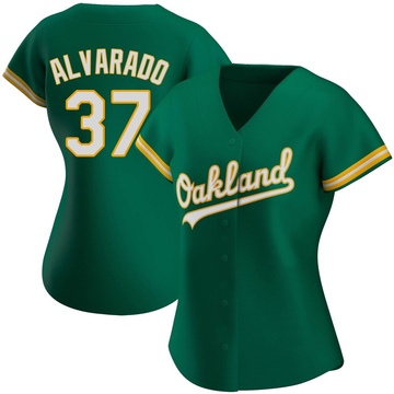 Replica Elvis Alvarado Women's Oakland Athletics Kelly Green Alternate Jersey