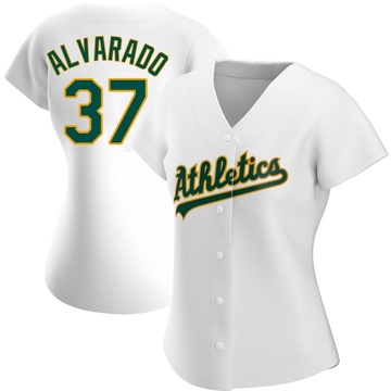 Replica Elvis Alvarado Women's Oakland Athletics White Home Jersey