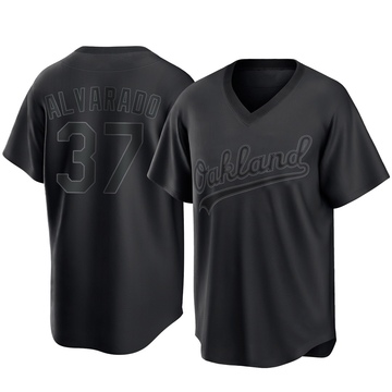 Replica Elvis Alvarado Youth Oakland Athletics Black Pitch Fashion Jersey
