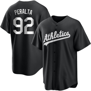 Replica Elvis Peralta Youth Oakland Athletics White Black/ Jersey
