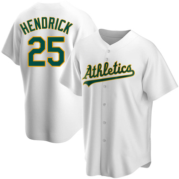 Replica George Hendrick Men's Oakland Athletics White Home Jersey