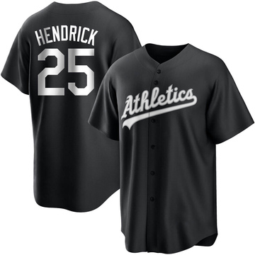 Replica George Hendrick Youth Oakland Athletics White Black/ Jersey