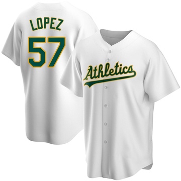 Replica Jacob Lopez Men's Oakland Athletics White Home Jersey