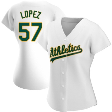 Replica Jacob Lopez Women's Oakland Athletics White Home Jersey