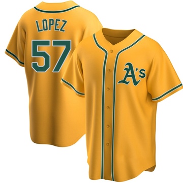 Replica Jacob Lopez Youth Oakland Athletics Gold Alternate Jersey