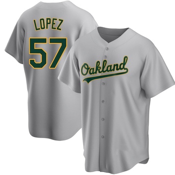 Replica Jacob Lopez Youth Oakland Athletics Gray Road Jersey