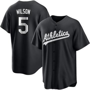 Replica Jacob Wilson Men's Oakland Athletics White Black/ Jersey