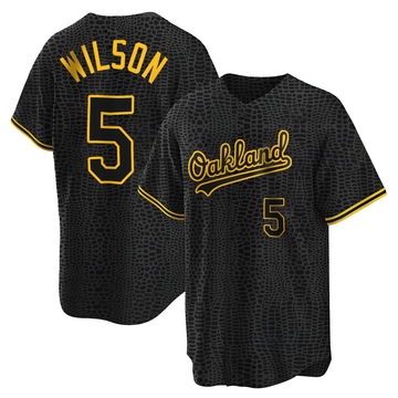 Replica Jacob Wilson Youth Oakland Athletics Black Snake Skin City Jersey