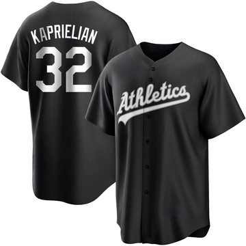 Replica James Kaprielian Men's Oakland Athletics White Black/ Jersey