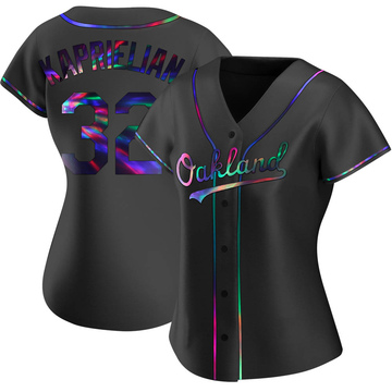 Replica James Kaprielian Women's Oakland Athletics Black Holographic Alternate Jersey