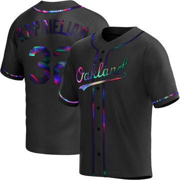Replica James Kaprielian Youth Oakland Athletics Black Holographic Alternate Jersey