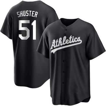 Replica Jared Shuster Youth Oakland Athletics White Black/ Jersey