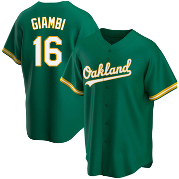 Replica Jason Giambi Men's Oakland Athletics Kelly Green Alternate Jersey