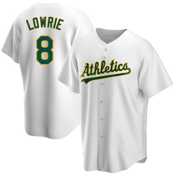 Replica Jed Lowrie Men's Oakland Athletics White Home Jersey