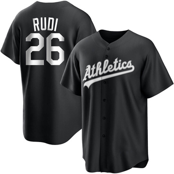 Replica Joe Rudi Men's Oakland Athletics White Black/ Jersey
