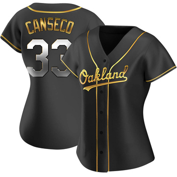 Replica Jose Canseco Women's Oakland Athletics Black Golden Alternate Jersey