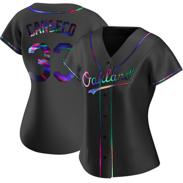 Replica Jose Canseco Women's Oakland Athletics Black Holographic Alternate Jersey