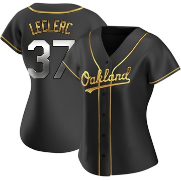 Replica Jose Leclerc Women's Oakland Athletics Black Golden Alternate Jersey