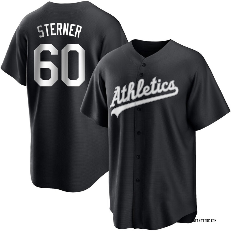 Replica Justin Sterner Men's Oakland Athletics White Black/ Jersey