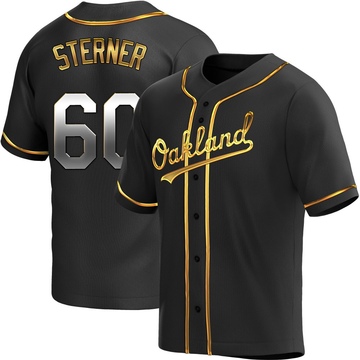 Replica Justin Sterner Youth Oakland Athletics Black Golden Alternate Jersey