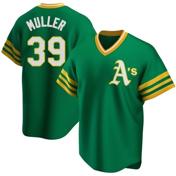 Replica Kyle Muller Youth Oakland Athletics Kelly Green R Road Cooperstown Collection Jersey