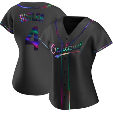 Replica Lawrence Butler Women's Oakland Athletics Black Holographic Alternate Jersey