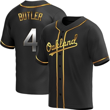 Replica Lawrence Butler Youth Oakland Athletics Black Golden Alternate Jersey