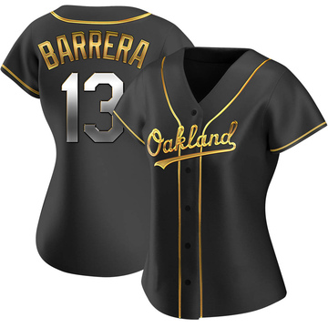 Replica Luis Barrera Women's Oakland Athletics Black Golden Alternate Jersey