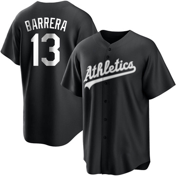 Replica Luis Barrera Youth Oakland Athletics White Black/ Jersey